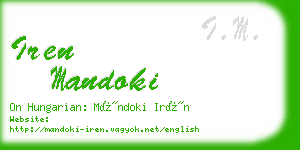 iren mandoki business card